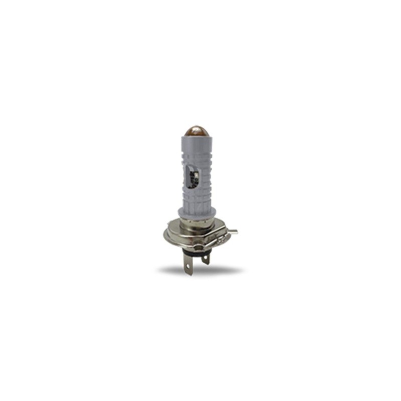 FOCO DE FARO LED H4 CON LUPA 2 COLORES BLANCO AMARILLO CARCASA PLATA