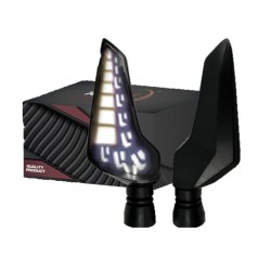 DIRECCIONAL LED SECUENCIAL TIPO BOOMERANG AMAR-ROJO UNIVERSAL