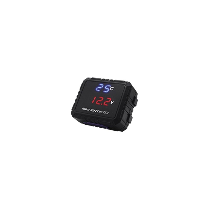 CARGADOR 3 EN 1 CON PUERTO DE USB, MEDIDOR DE VOLTAJE Y MEDIDOR DE TEMPERATURA DIGITAL