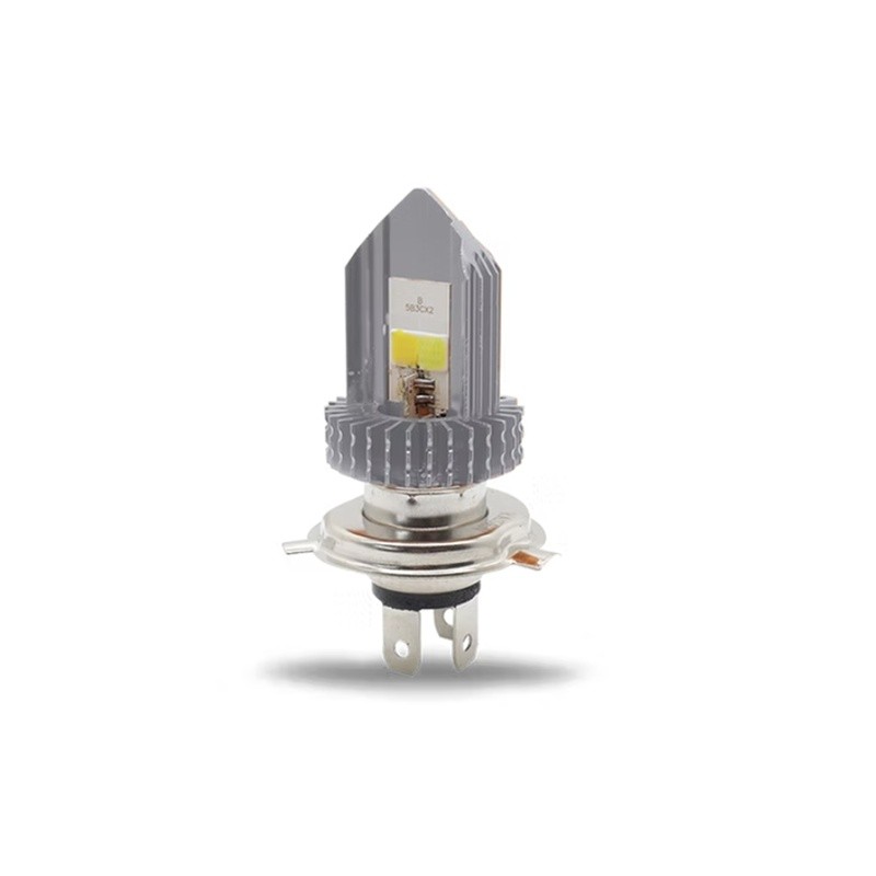 FOCO DE FARO LED H4 CON DOBLE LUZ BLANCA Y AMARILLA CON CARCASA PLATA