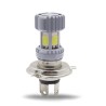 FOCO DE FARO LED H4 LUZ BLANCA SEIS LADOS CARCASA PLATA