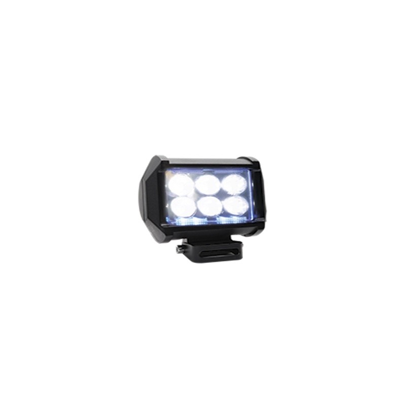 FARO AUXILIAR CUADRADO 6 LED CON LUPA CON LUZ ALTA, BAJA Y ESTROBO