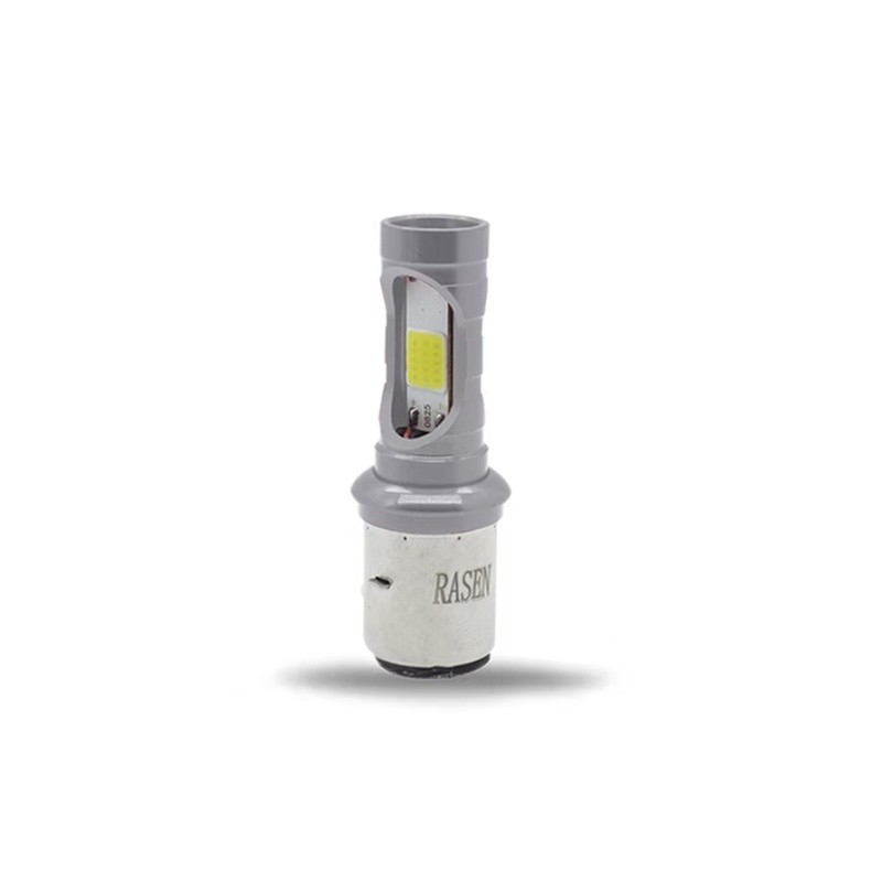 FOCO DE FARO LED MEDIA VUELTA CON DOS COLORES AMAR-BLANCO CARCASA PLATA