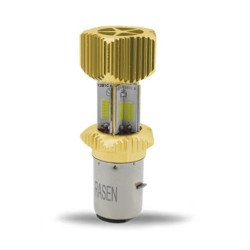 FOCO DE FARO LED MEDIA VUELTA LUZ BLANCA OCHO LADOS CARCASA DORADA