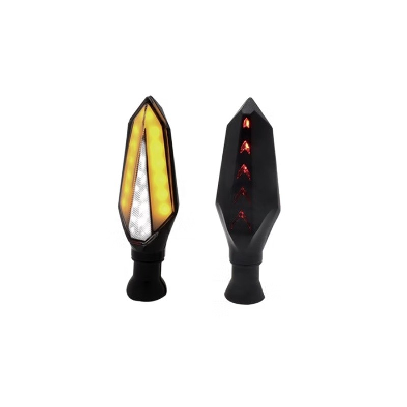 DIRECCIONAL LED SECUENCIAL TIPO HEXAGONAL AMAR-BLANCO UNIVERSAL
