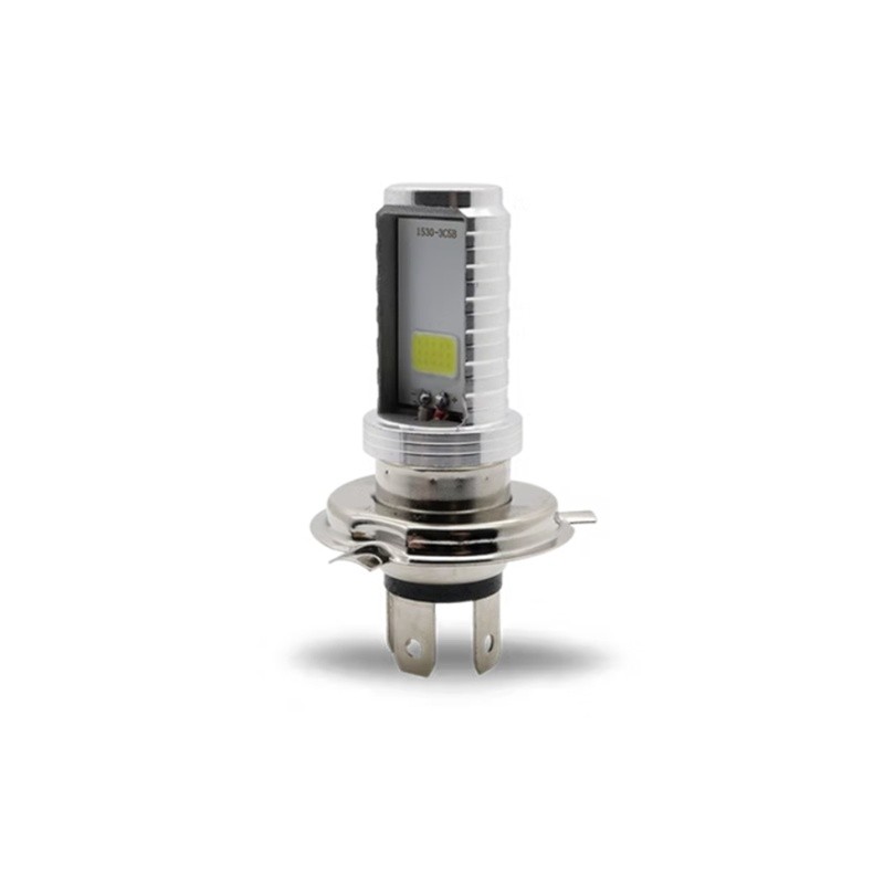 FOCO DE FARO LED H4 LUZ BLANCA CARCASA PLATA