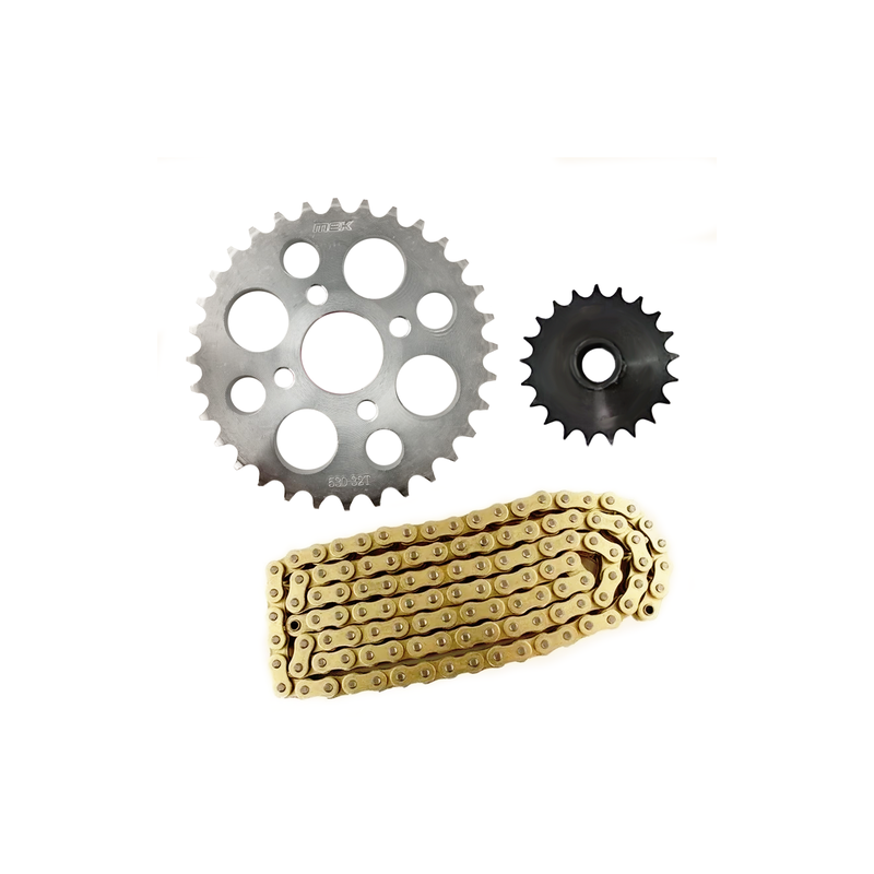 KIT SPROCKET 32T/21T/530H-74L MODELO ATV-180 AÑO 16-24, CADENA DORADA