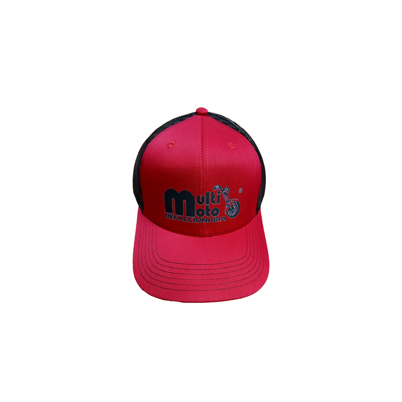 GORRA ROJA DE MALLA ESTAMPADA