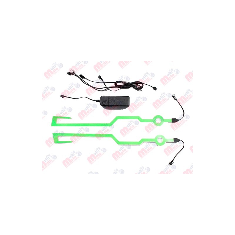 Luces led casco diseño tribal color Verde MEK