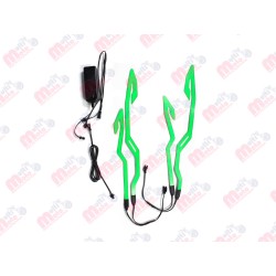 Luces led casco diseño tribal doble color VERDE MEK