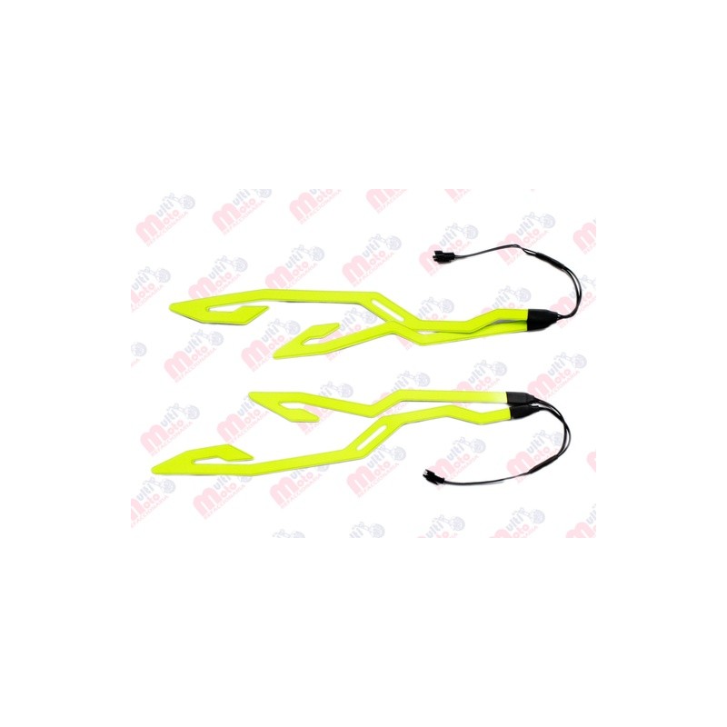 Luces led casco diseño tribal doble color FLUORESCENTE MEK