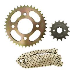 KIT SPROCKET 38T/15T/428H-108L MODELOS FT180 TS, FT150G, FT150 GTS, FT 150 GT, DT150 SPORT II, DT150 SPORT, FIERA 150, FORZA 150