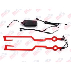 Luces led casco diseño tribal color Rojo MEK