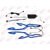 Luces led casco diseño tribal doble color AZUL MEK