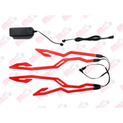 Luces led casco diseño tribal doble color ROJO MEK