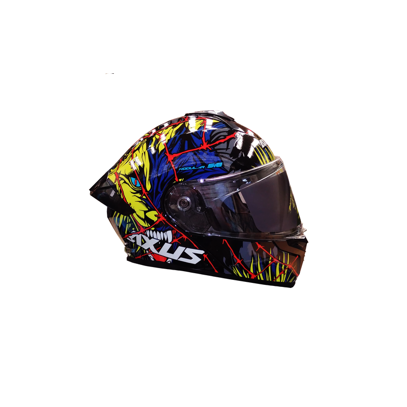 CASCO PARA MOTOCICLISTA  ABATIBLE  CHUPACABRA AZUL/VERDE TALLA XL 61-62