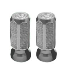TAPÓN DECORATIVO PARA VÁLVULA EN FORMA DE PRISMA  (PLATA)