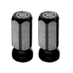 TAPÓN DECORATIVO PARA VÁLVULA EN FORMA DE PRISMA  (NEGRO)