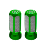 TAPÓN DECORATIVO PARA VÁLVULA EN FORMA DE PRISMA  (VERDE)