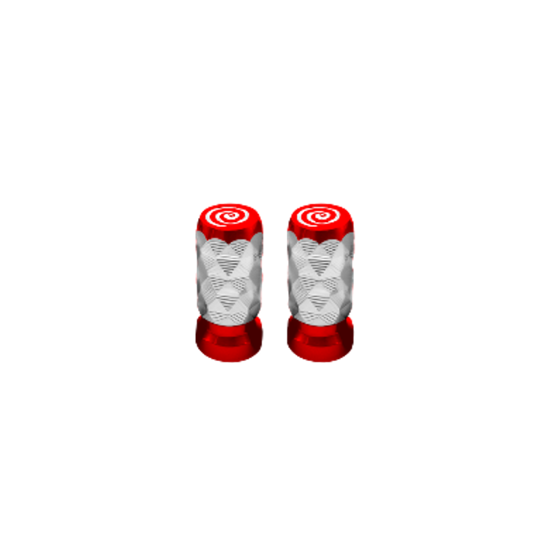 TAPÓN DECORATIVO PARA VÁLVULA EN FORMA DE DIAMANTE  (ROJO)