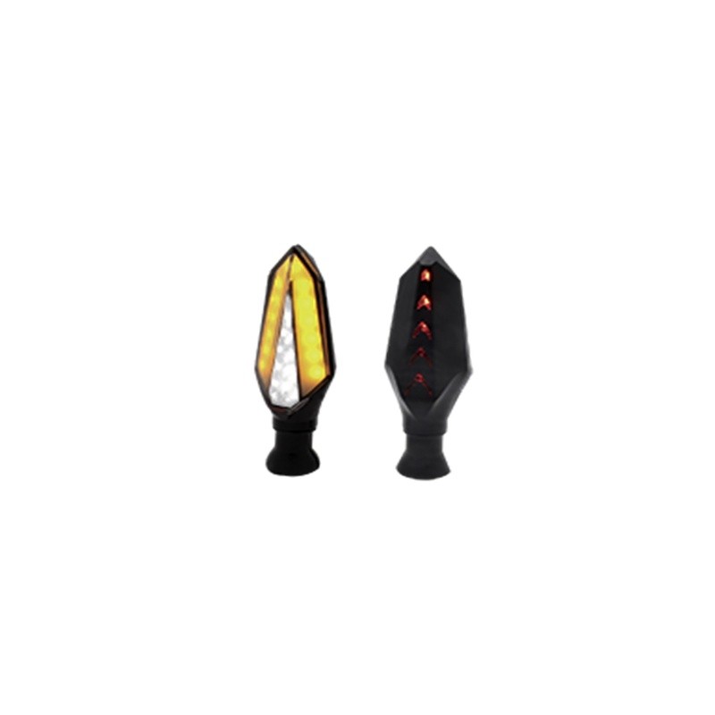 DIRECCIONAL LED SECUENCIAL TIPO HEXAGONAL UNIVERSAL (AMARILLO-BLANCO)