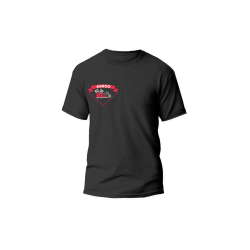 PLAYERA NEGRO, LOGO ROJO