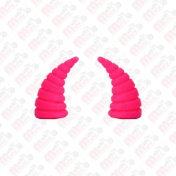 Cuerno Pequeño para Casco Rayado / Espiral Rosa