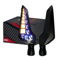 DIRECCIONAL LED SECUENCIAL TIPO BOOMERANG (AMARILLO-AZUL)