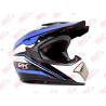 Cross Helmet Glossy Black Decal Blue MEK