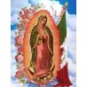 CALCOMANIA GRANDE VIRGEN CON BANDERA DE MEXICO