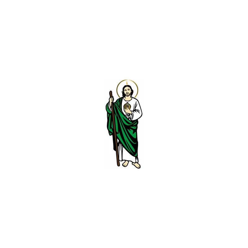 CALCOMANIA GRANDE SAN JUDAS MANTO VERDE