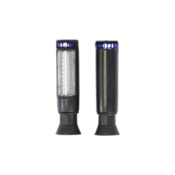 DIRECCIONAL LED SECUENCIAL TIPO BARRIL UNIVERSAL (AZUL-BLANCO)