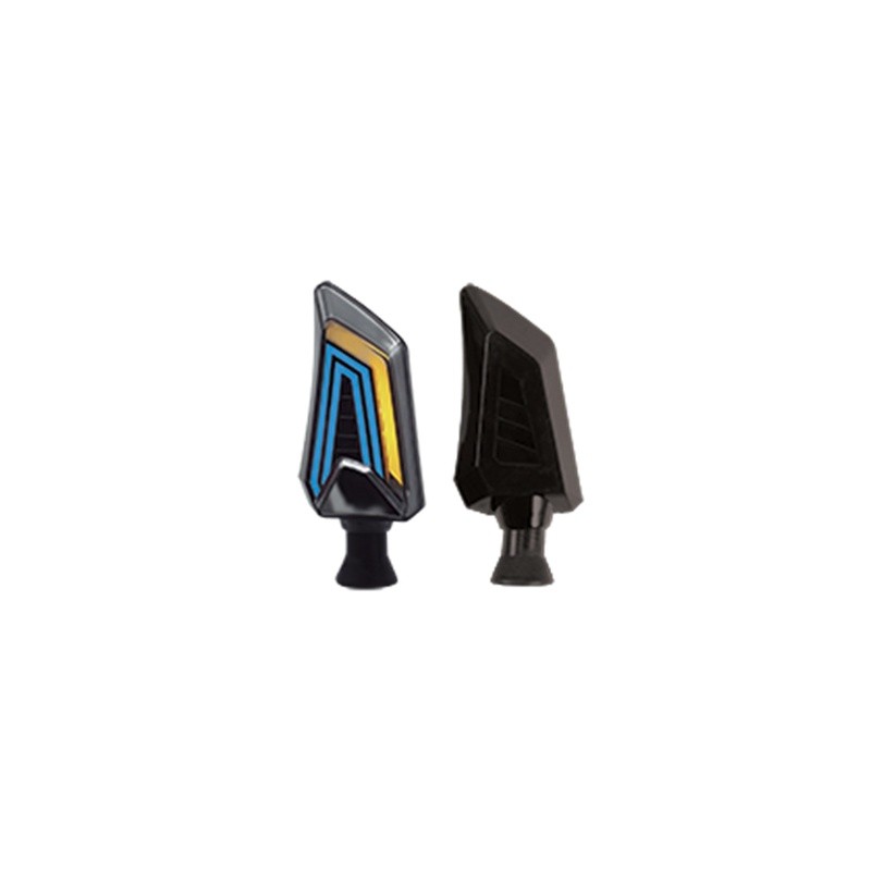 DIRECCIONAL LED SECUENCIAL TIPO MACHETE UNIVERSAL (AMARILLO-AZUL)