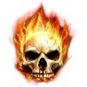 CALCOMANIA REFLEJANTE CALAVERA FLAMAS