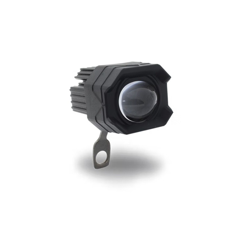 FARO AUXILIAR HEXAGONAL LED CON LUPA LUZ FIJA AMARILLO-BLANCO BASE PLANA EXTENDIDA