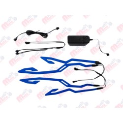 Luces led casco diseño tribal doble color AZUL MEK