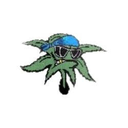 CALCOMANIA GRANDE MARIGUANA CON LENTES