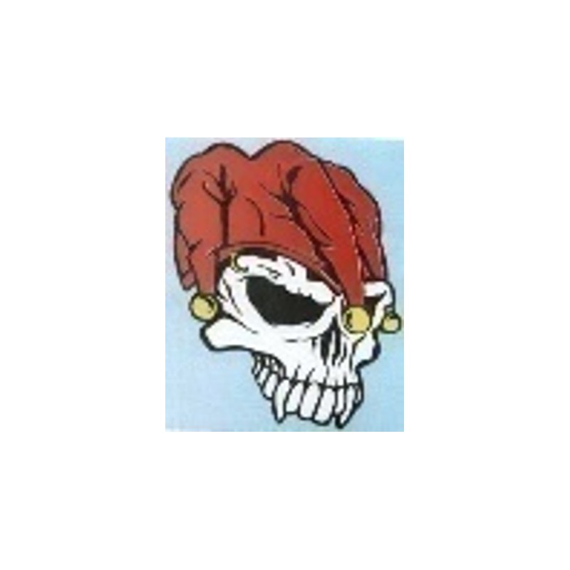 CALCOMANIA GRANDE CALAVERA GORRO ROJO