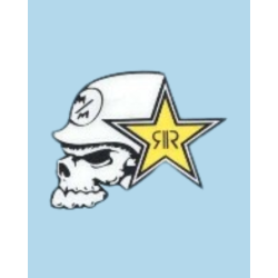 CALCOMANIA GRANDE CALAVERA CON ESTRELLA ROCKSTAR
