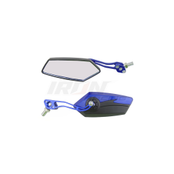 ESPEJO P/MOTO IRON RACING MODERNO NEGRO/AZUL