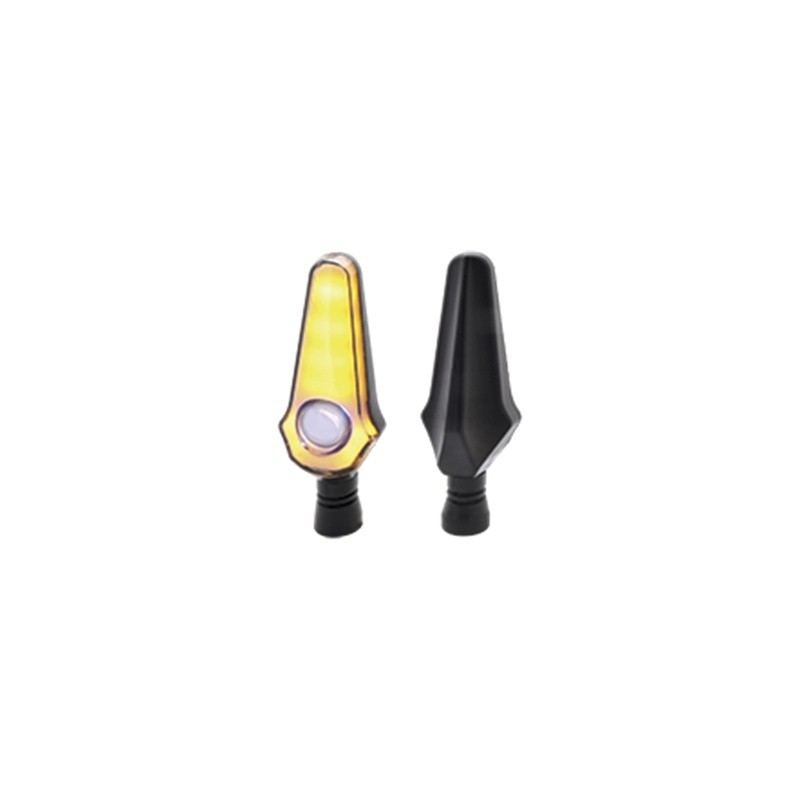 DIRECCIONAL LED SECUENCIAL TIPO FLAMA UNIVERSAL (AMARILLO-BLANCO)