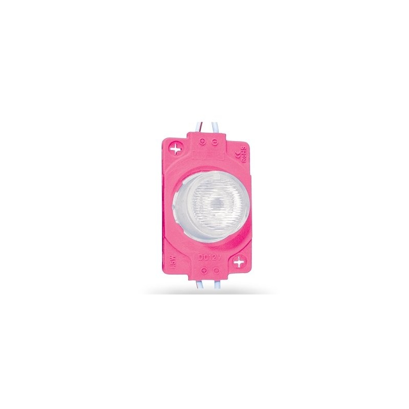 TIRA DE MODULO LED TIPO SOMBRERO 1 LUZ (ROSA)