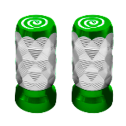 TAPÓN DECORATIVO PARA VÁLVULA EN FORMA DE DIAMANTE  (VERDE)