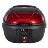 BAUL TRASERO MOTOCICLETA R7 RACING NEGRO PLASTICO 32 LTS C/RESPALDO