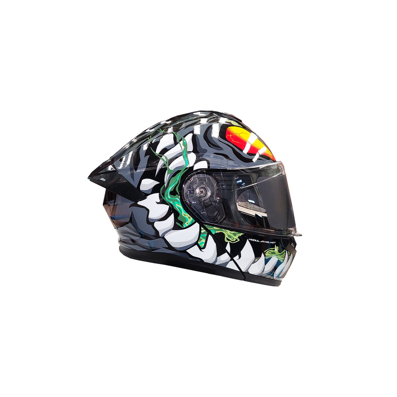 CASCO PARA MOTOCICLISTA  ABATIBLE  NEGRO/BLANCO TALLA L 59-60