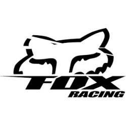 CALCOMANIA FOX ROSTRO Y LETRAS BLANCO/NEGRO