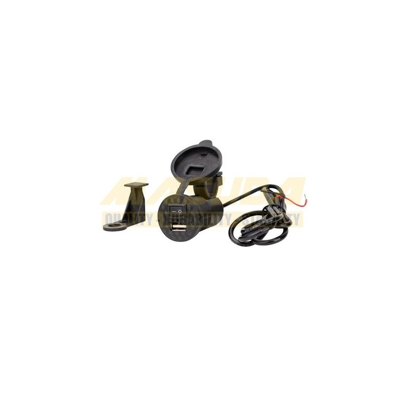 CARGADOR USB PARA MOTOCICLETA IR-3104 CON INTERRUPTOR