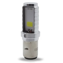 FOCO DE FARO LED MEDIA VUELTA LUZ BLANCA CARCASA PLATA