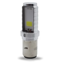 FOCO DE FARO LED MEDIA VUELTA LUZ BLANCA CARCASA PLATA