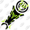 STICKER PROTECTOR DE GOMA LINE NEGRO / VERDE PARA TANQUE DE GASOLINA